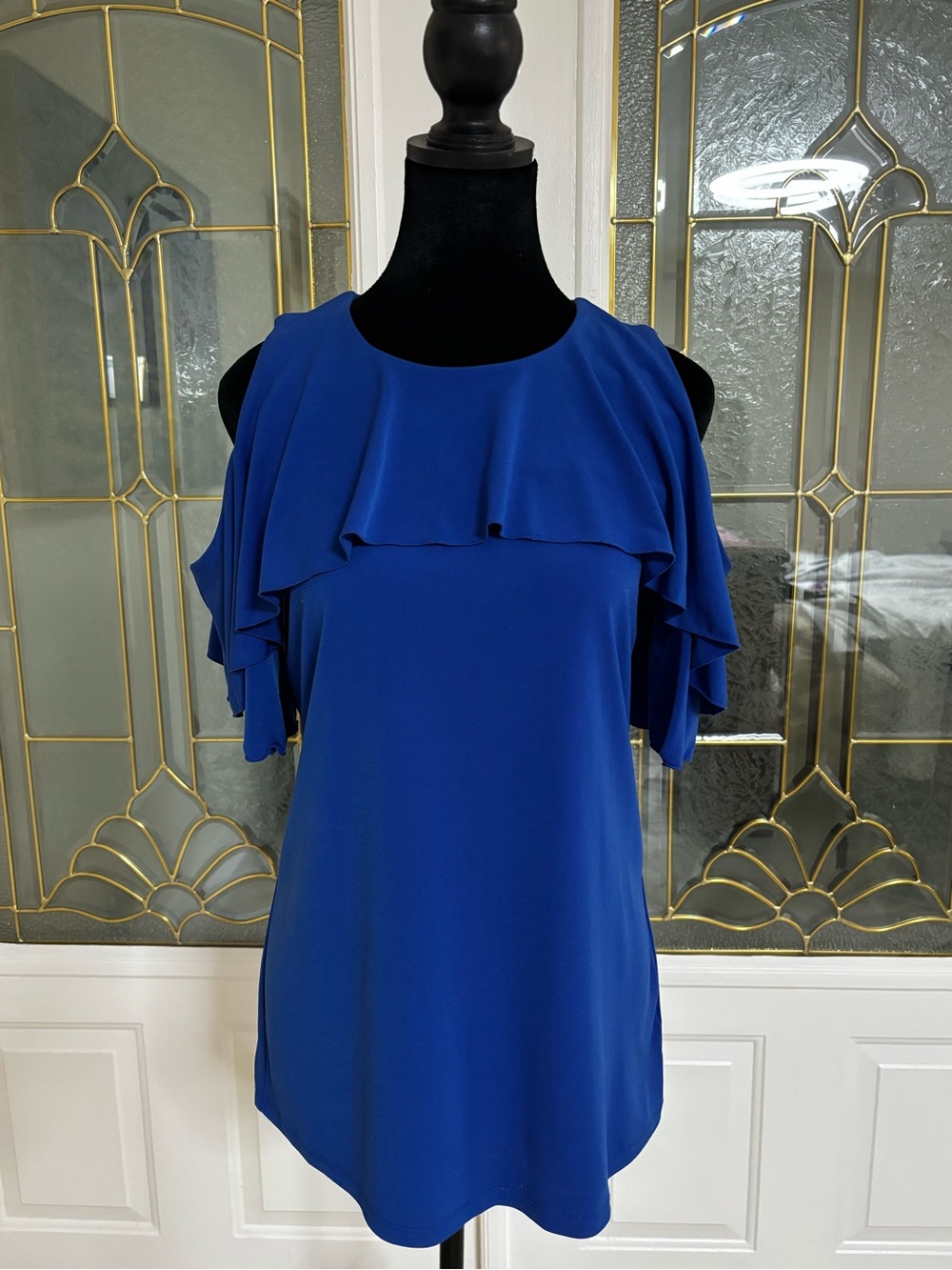 Michael Kors Royal Blue Ruffle Sleeve Blouse